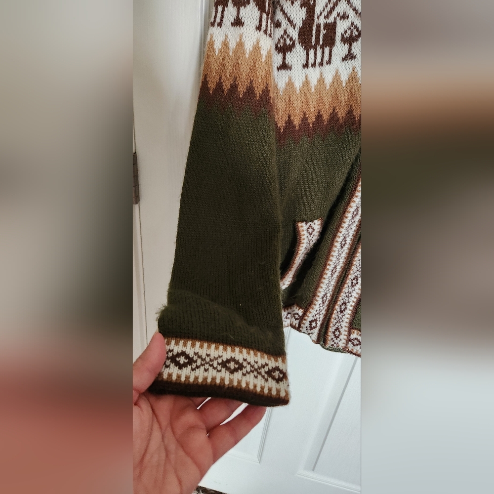 Amorinka Alpaca Wool Hooded Zip-Up Sweater - XL, Made in Peru - Picture 5 of 11